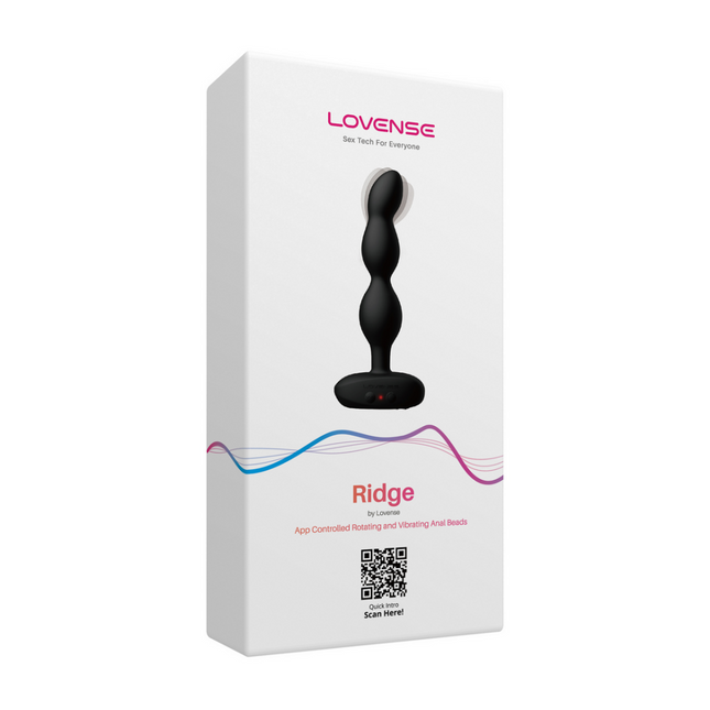 Ridge - App-controlled Vibrating and Rotating Anal Beads - Black
