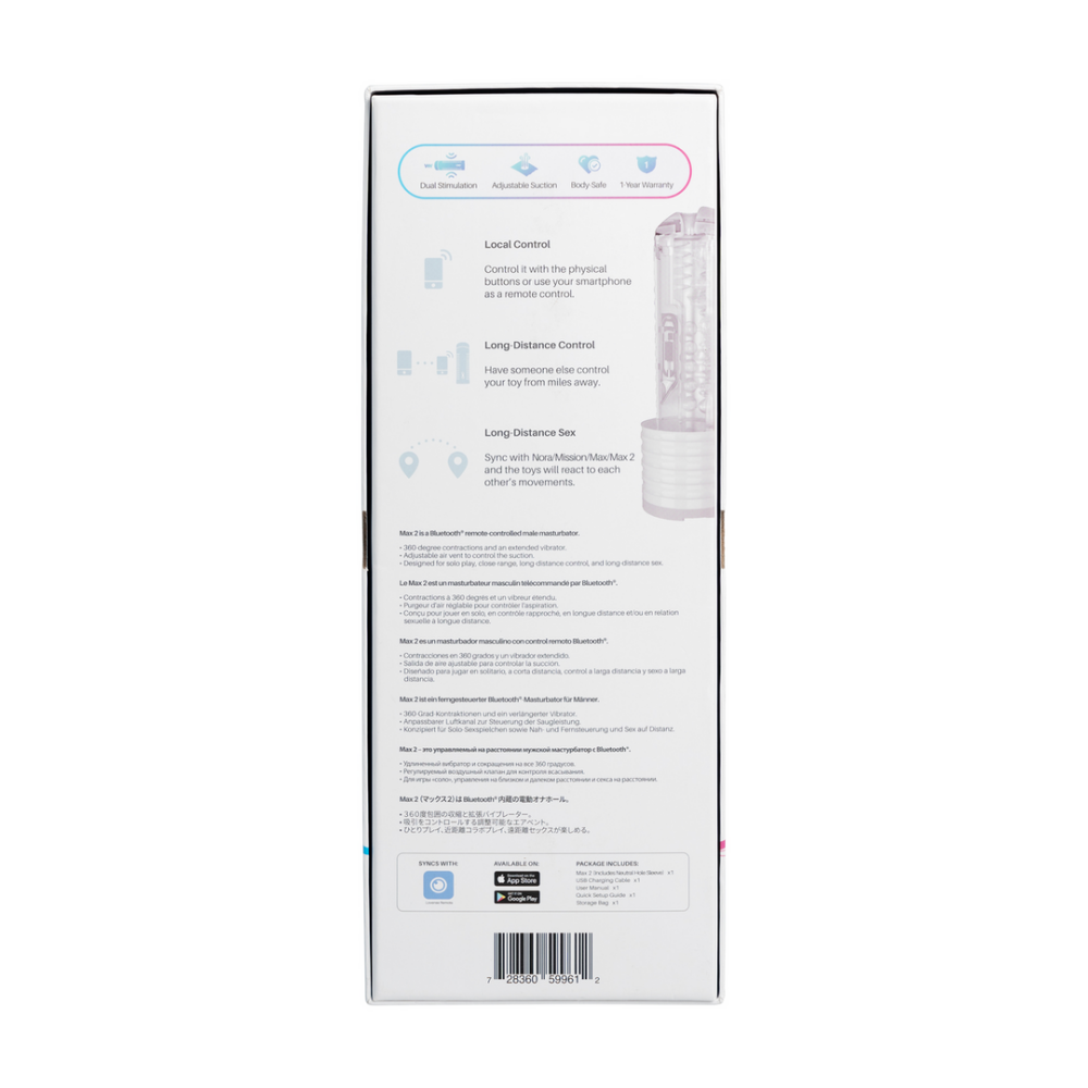 Max 2 - Bluetooth App-controlled Male Masturbator - White