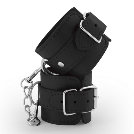 Bondage Love - Esposas de Cuero - Negro