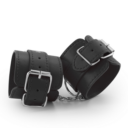 Bondage Love - Esposas de Cuero - Negro