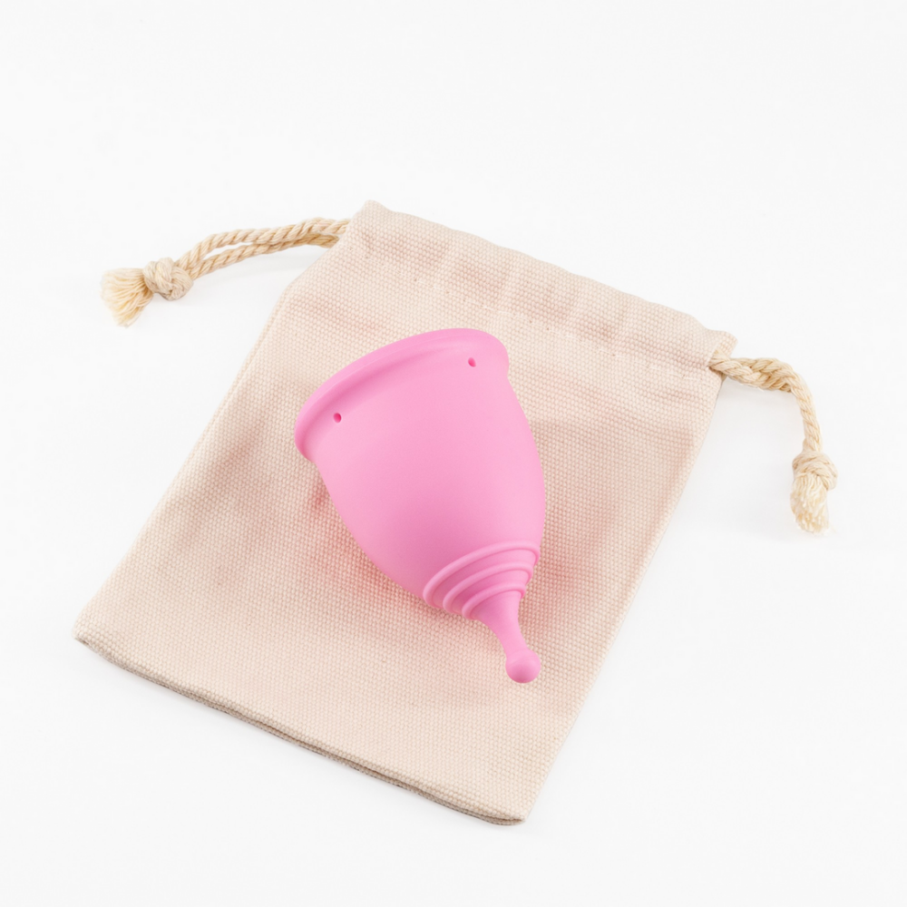 Minerva - Copas Menstruales con Bolsa - S y L - Rosa