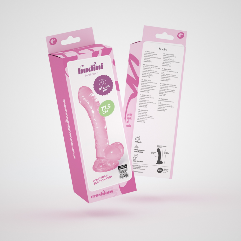 Hudini - Dildo Anal Flexible Jelly - 6.9/ 17,5 cm - Rosa