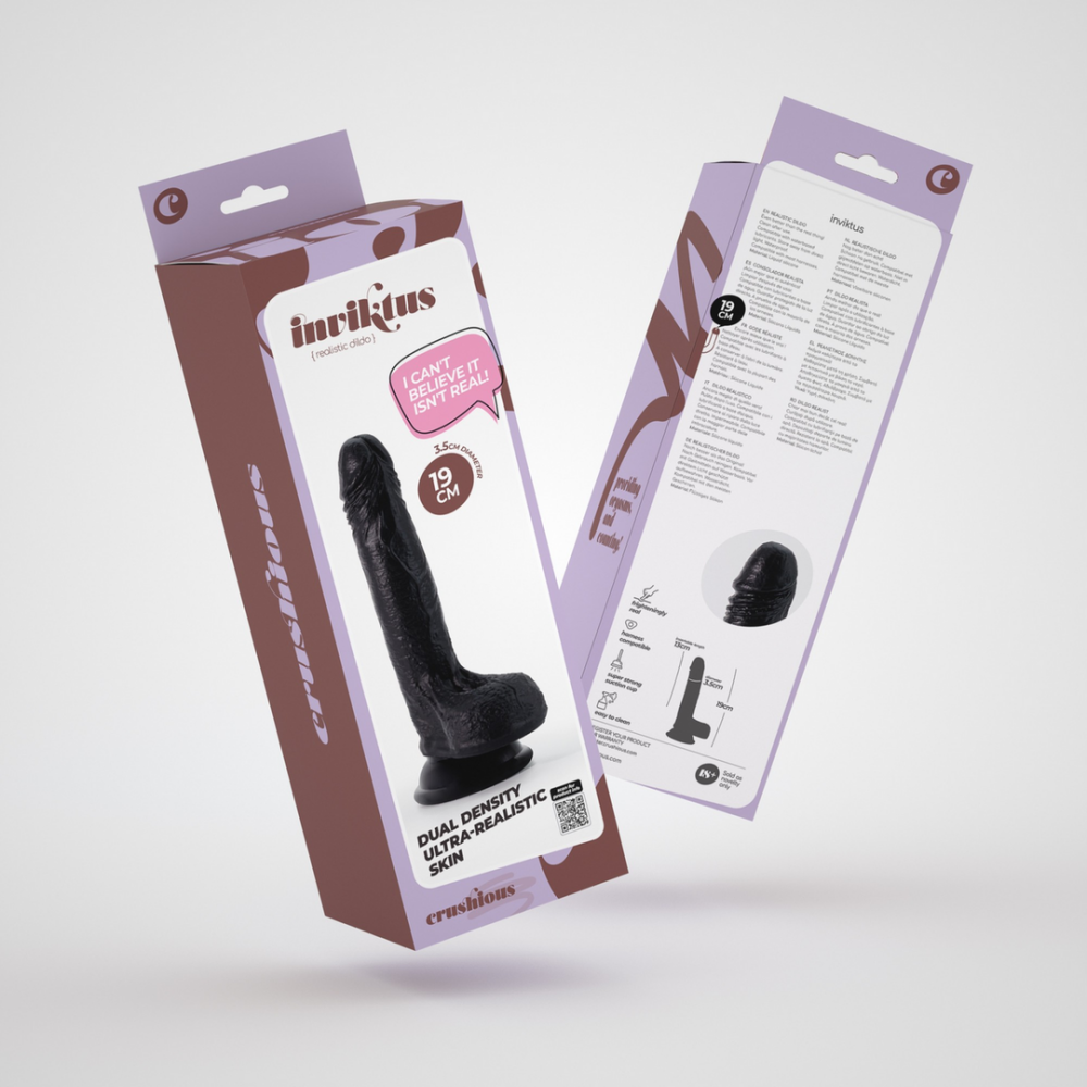 Inviktus - Dildo de Silicona Líquida - 7 / 19 cm - Negro