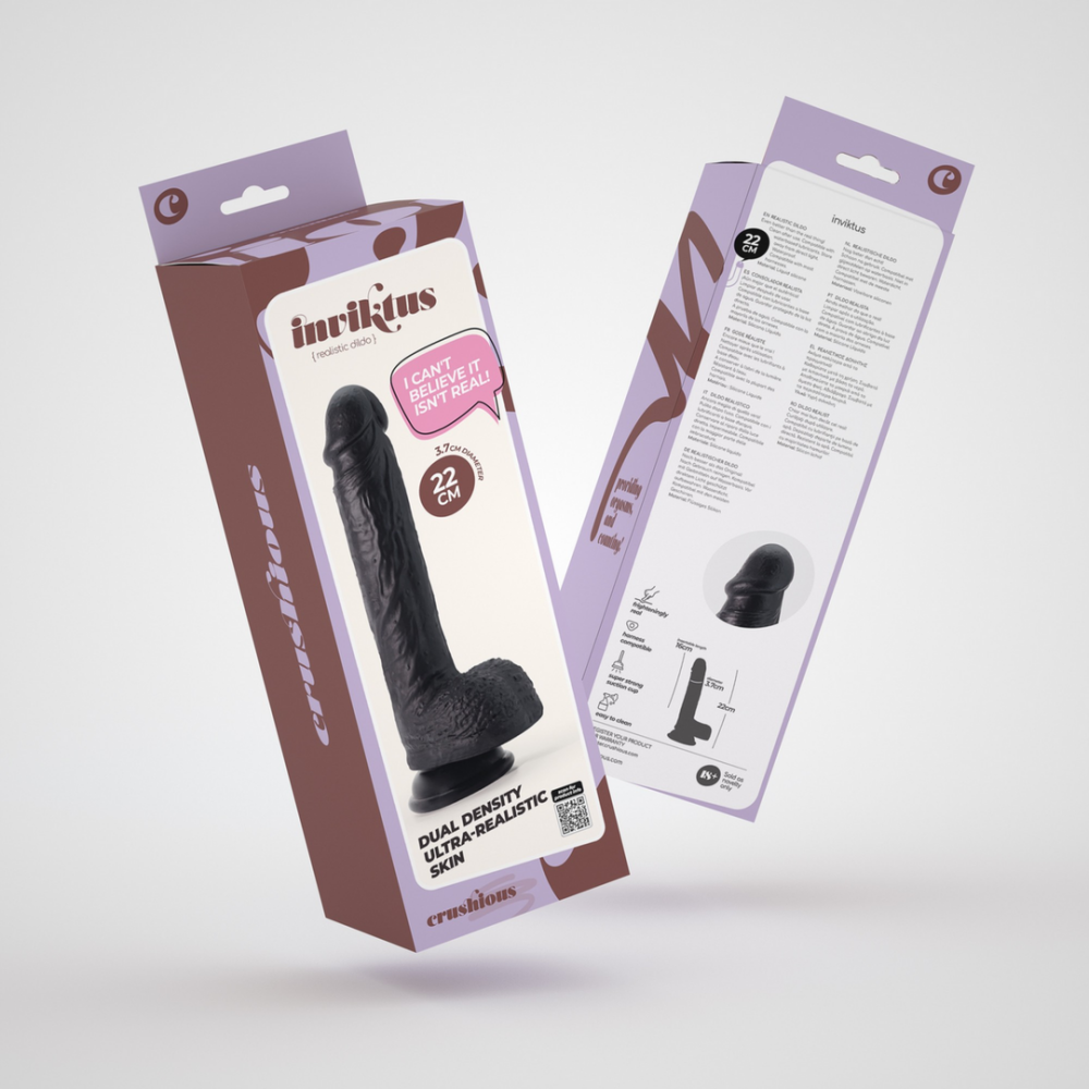 Inviktus - Dildo de Silicona Líquida - 8 / 22 cm - Negro
