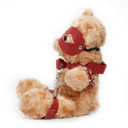 Crushito - Osito de peluche bondage - 31 cm - Rojo