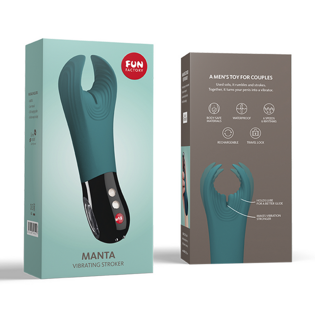 Manta - Vibrating Masturbator - Deep Sea Blue/Black