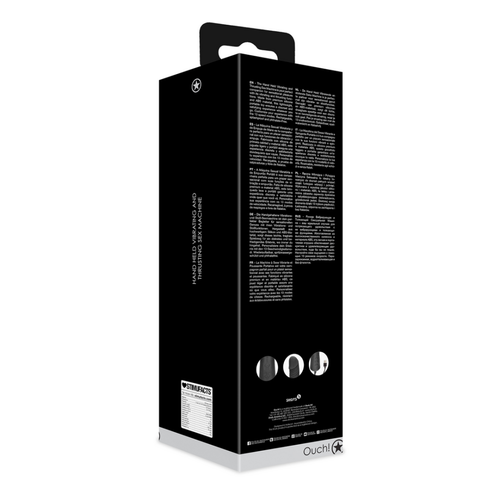 Hand Held Vibrating and Thrusting Sex Machine - Black